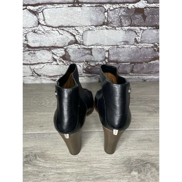 Coach Labelle Black Leather Open Toe Booties Heels Shoes Women’s Sz 7B US/37EU - Picture 5 of 16
